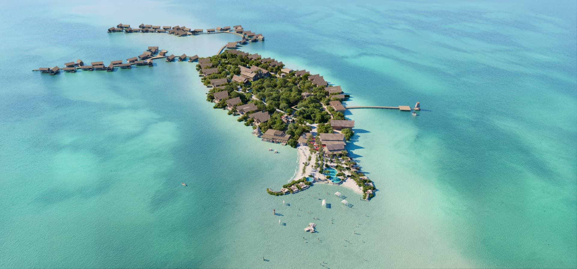 Six Senses Belize — aerial view of the private island resort